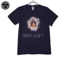 Taylor Swift 1989 World Tour USED Shirt (DISTRESSED, M, Dark Blue, Pop) PM